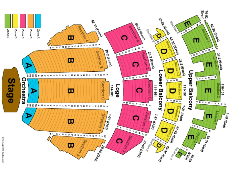 Seat Map Beacon Theatre - Live Music Venue - New York - Travel2Concert