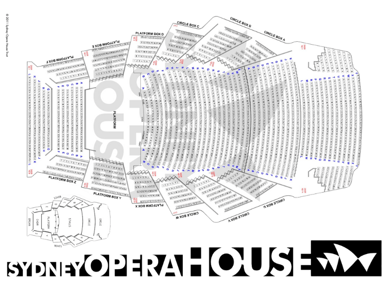 Seat Map Concert Hall - Sydney Opera House - Live Music Venue in Sydney - Travel2Concert