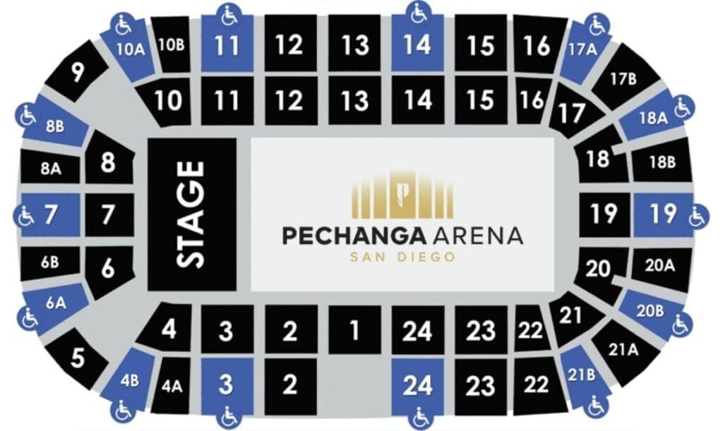 Map Pechanga Arena - Live Music Venue in San Diego, USA - Travel 2 Concert