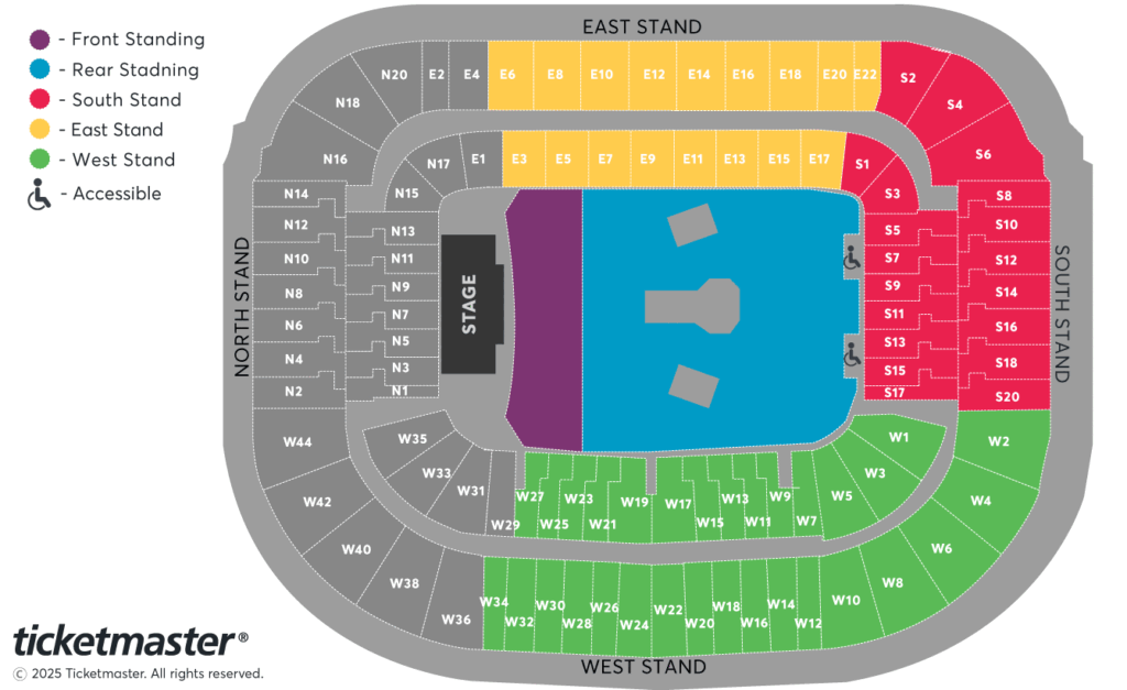 Murrayfield Stadium Seating Map - Bon Jovi Concert