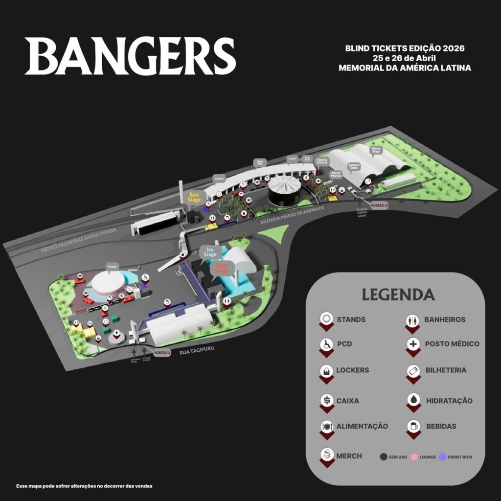 Bangers Open Air Map 2026 - São Paulo, Brazil - Travel 2 Concert