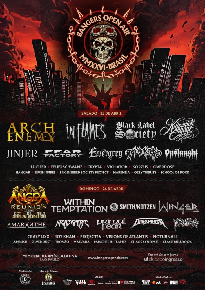 Bangers Open Air Line Up 2026 - São Paulo, Brazil - Travel 2 Concert