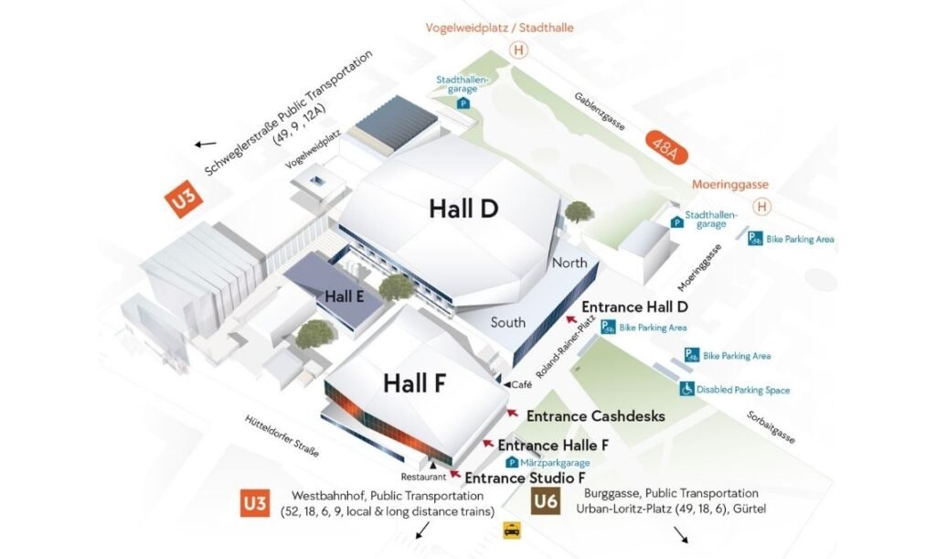 Map Wiener Stadthalle - Live Music Venues in Vienna, Austria - Travel 2 Concert