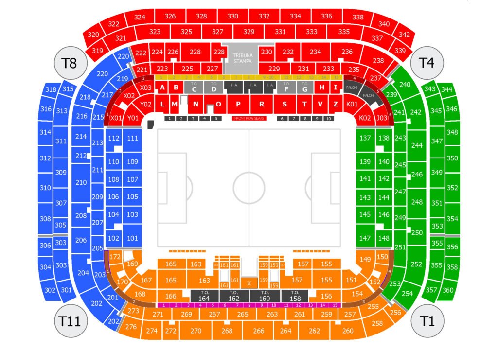 Map San Siro Stadium - Milan
